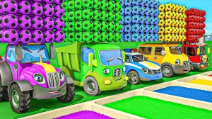 Мультяшки про детские машинки - Пять маленьких обезьянок - Малыш-акула - Детская песенка для малышей