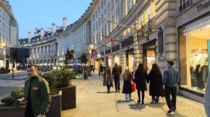 Лондон Великобритания 2026 Прогулка в золотой час по Оксфорд стрит Риджент стрит и Сохо