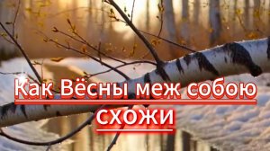 Как Вёсны меж собою схожи...ст.Андрея Дементьева