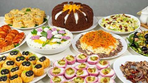 МЕНЮ на День Рождения. Готовлю 10 блюд. ПРАЗДНИЧНЫЙ СТОЛ_ Торт, Салаты, Закуски