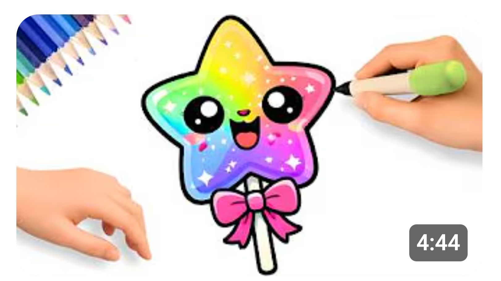 КАК НАРИСОВАТЬ ПРОСТОЙ  ЛЕДЕНЕЦ КАВАЙИ В ВИДЕ ЗВЕЗДОЧКИ ⭐🍭