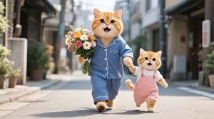 Рыжий Котенок набрал 100 баллов, а Мама-Кошка сдержала Свое Обещание и получила в подарок самолетик