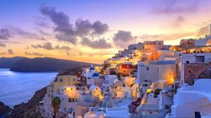 4K Прогулка Фира Санторини Греция