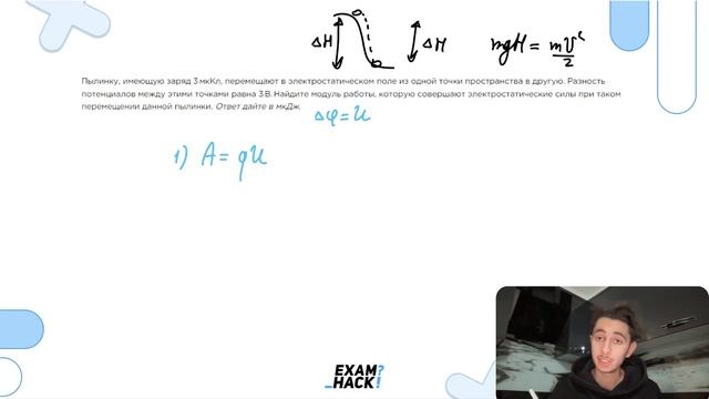 Пылинку, имеющую заряд 3 мкКл, перемещают в электростатическом поле из одной точки - №24669