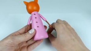 Как слепить Маму Кошку из пластилина Мультик Три Кота