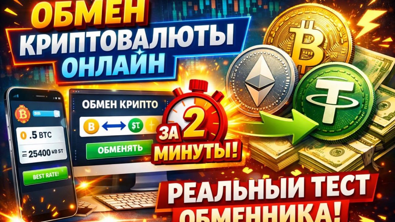 Обмен криптовалюты онлайн за 2 минуты | Реальный тест обменника