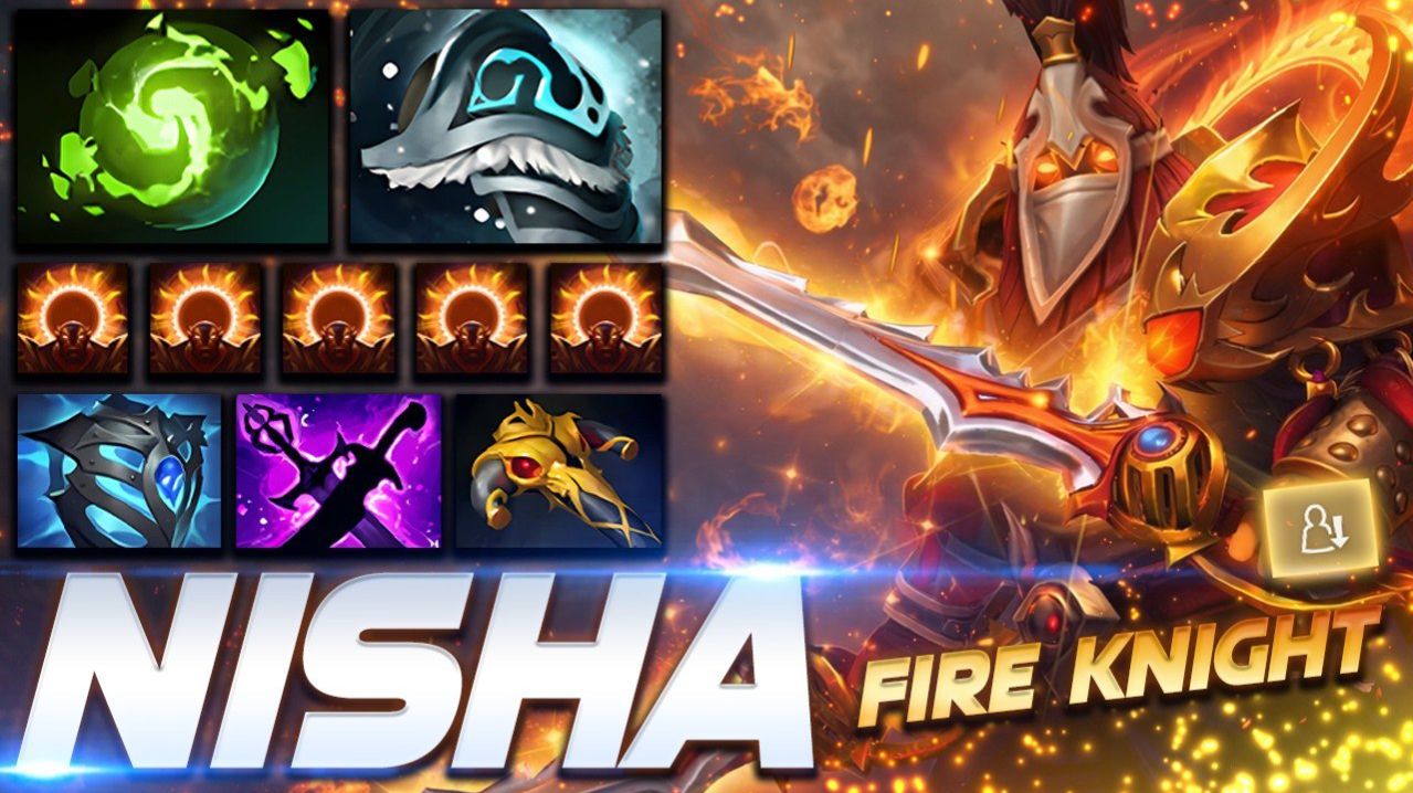 Nisha Ember Spirit Fire Knight — профессиональный геймплей в Dota 2 [Смотри и учись]