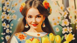 Розы, конфеты,объятия - все для вас милые дамы! С 8 марта. Красивая музыкальная открытка.