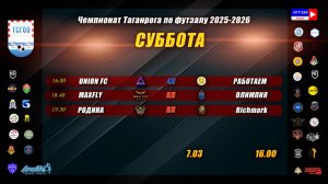 ЧЕМПИОНАТ ТАГАНРОГА ПО ФУТЗАЛУ 2025-2026 СУББОТА 7 МАРТА