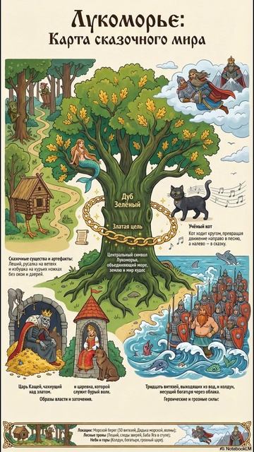 У Лукоморья дуб зелёный стихотворение А.С Пушкин