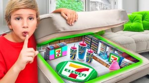 Влад построил секретный магазин 7-11 в своей комнате!