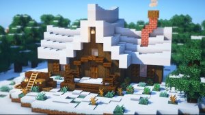 Мастер-класс по созданию уютного зимнего домика в Minecraft | Очень просто для новичков ☃️