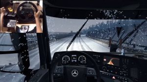 ETS2 Online со снежным модом: экскаватор ❄️ Дальнобой на Logitech G29 🔥