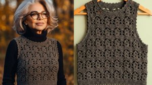 Узор крючком для жилета - Вязание ажурного узора