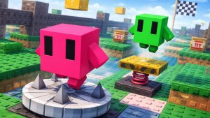 Папа и ПОДРУГА морфировались и совершили ПОБЕГ в РОБЛОКС! Цветные КУБИКИ обби!