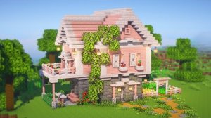 Как построить дом в стиле «Цветущая вишня» в Minecraft (простой способ! 🍥)