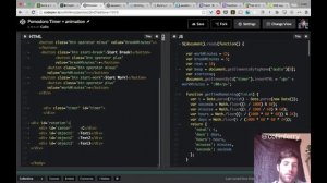 freeCodeCamp.org - 0046 - collinferry coding a Pomodoro clock