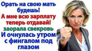 Свекровь захотела мою зарплату! Получила фингал под глазом! | Семейные Драмы | Жизненные Истории