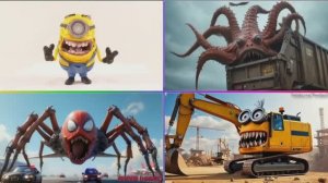 МИНИОН СКИБИДИ  vs ЭКСКАВАТОР vs ПАУК САМОЛЕТ 😱 Coffin Dance 🎶 Tiles Hop EXE!