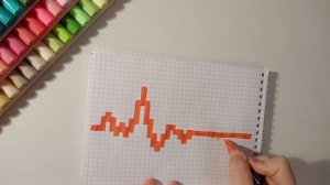 Рисуем пиксельный рисунок сердцебиение /по клеточкам