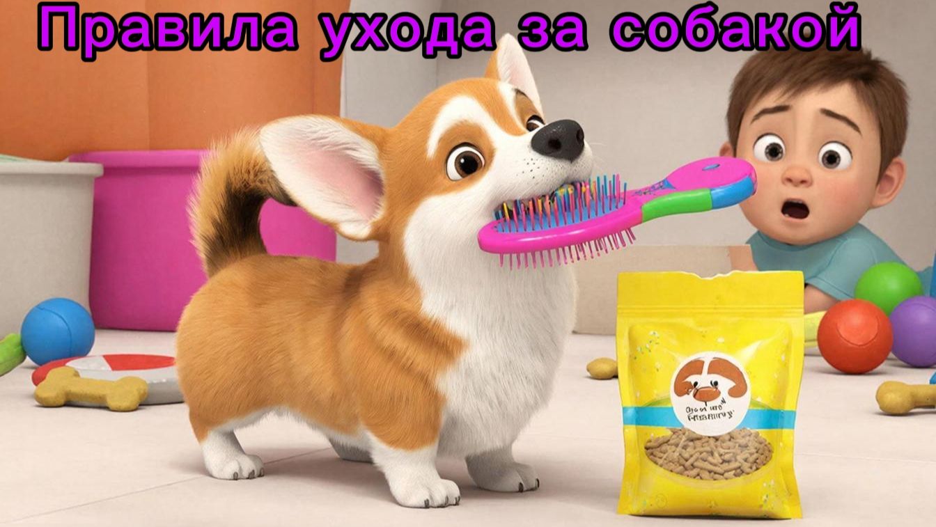 Обучающий мультфильм для детей | Правила ухода за собакой🐶🤗