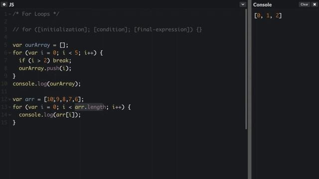 freeCodeCamp.org - 0133 - For Loops