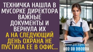 Истории из жизни Техничка нашла в мусорке директора важные документы и вернула… А когда охрана…