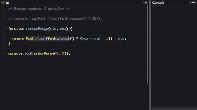 freeCodeCamp.org - 0132 - Random numbers & parseInt
