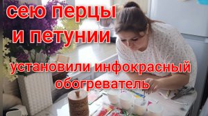 Устанавливаем инфокрасный обогреватель/Сею перцы и петунии/Занимаюсь пересадкой/
