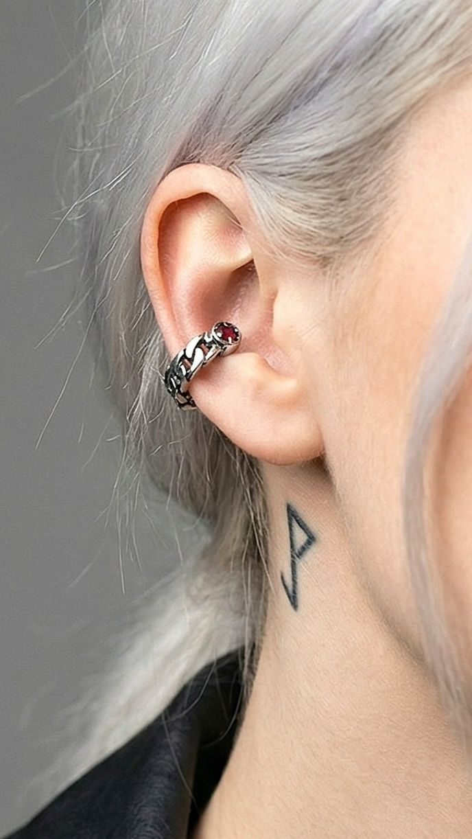 Кафф без прокола "Алые цепи" от StarfallShop