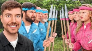 Мужчины Vs Женщины Выживают в Глуши за $500,000 MRBEAST МИСТЕР БИСТ НА РУССКОМ