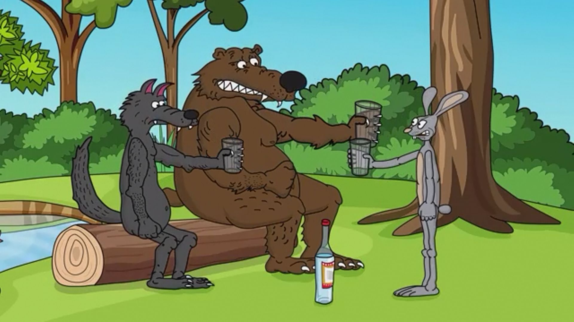 Анекдоты. Волк и Медведь решили напиться водки