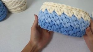 Красивый узор крючком для корзинки