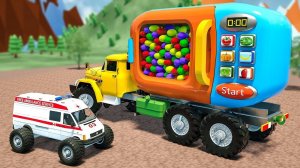 Учим цвета с помощью микроволнового грузовика - Микроволновый грузовик собирает автомобили в городе