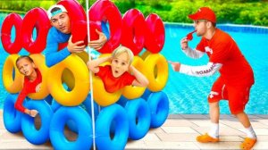 Дети учатся правилам безопасности в бассейне