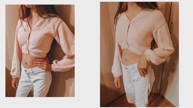 Укороченный приталенный КАРДИГАН с удлиненной спинкой СПИЦАМИ.МК/DIY/TUTOR Cropped Cardigan KNITTING