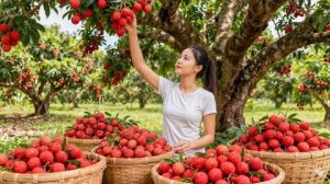 Сельская жизнь: сбор более 100 кг личи, уход за фермой и поход на рынок.