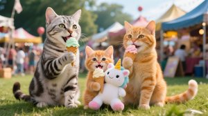 Соревнования по стрельбе из лука — Рыжик выигрывает единорога с помощью мамы-кошки и папы-кота!