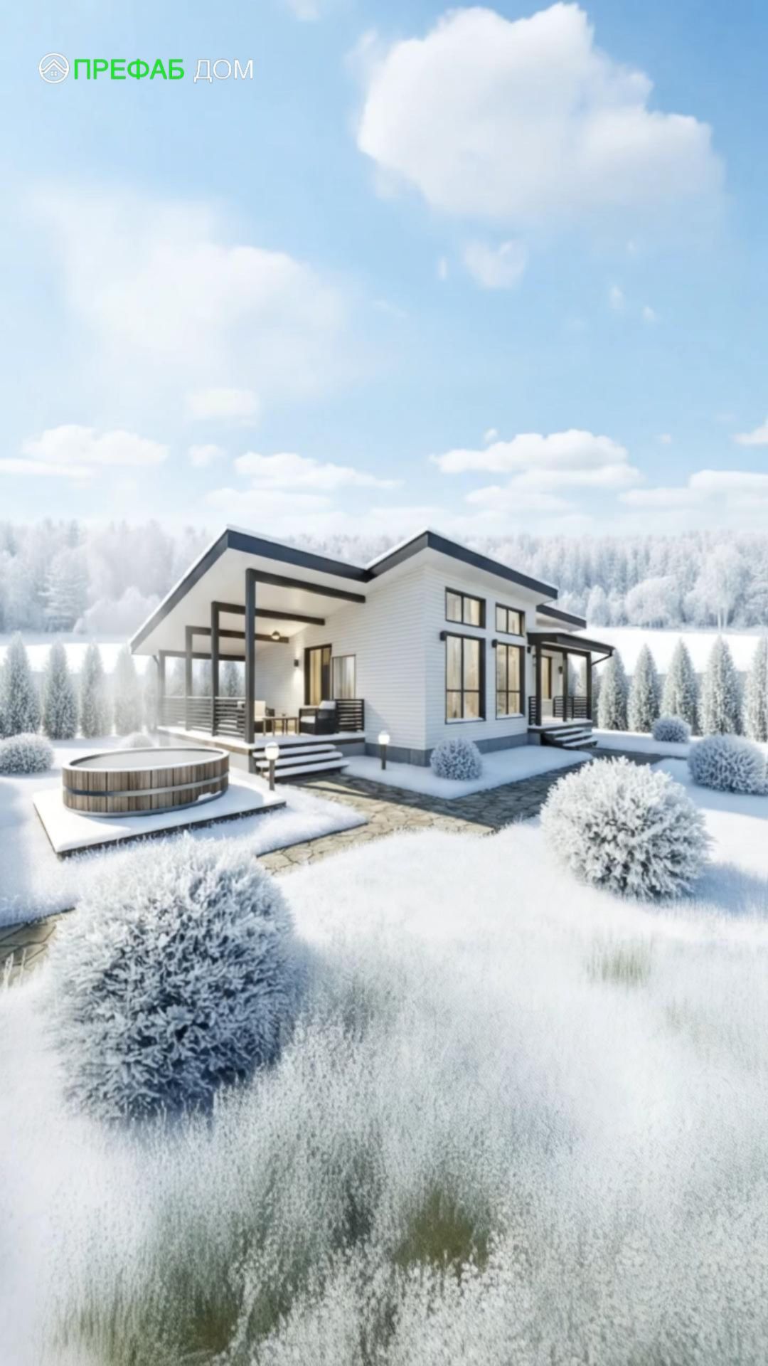 🍃 Дом-баня «Фрея» — современный проект для отдыха и жизни за городом.