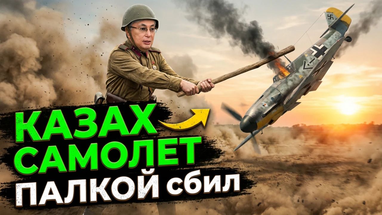 КАЗАХ С ПАЛКОЙ СБИЛ «ЮНКЕРС» С НЕБА!