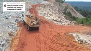 Amazing Engineering! Bulldozer & Excavator Building Mountain Road and Clearing Huge Stones