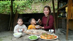 Собираю чайот и капусту на продажу. Готовлю рыбу для детей. Дуонг