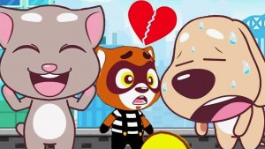 Говорящий том и Анжела Мультфильм - Погоня за конфетами - Мультик для детей Мой говорящий Том