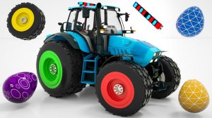 Синий трактор: Изучаем цвета, собираем запчасти для тракторов и раскрашиваем пишущую машинку