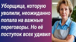 Истории для Вас/Уборщица, которую уволили, неожиданно попала на важные переговоры. Но её поступок..