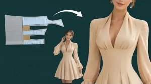 Моделирование платье с глубоким V-образным вырезом