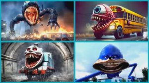 МУЛЬТИКИ: АВТОБУС‑МОНСТР vs ПАРОВОЗИК ТОМАС vs ТЁМНЫЙ СОНИК — МИСТИЧЕСКИЙ БАТТЛ под EDM!