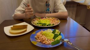 Мукбанг🌷Праздничный:Цукини с 🦐Тортик 🍰 😋с 8 мартом 💐🦋🫶