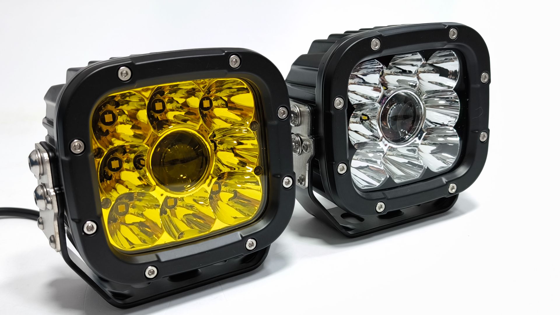 Лазерные фары 65W*2 - Дальнего света, Стёкла (белые, жёлтые) + Защитные крышки, 7000 Lm