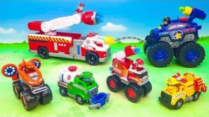 Щенячий патруль Монстр-трак трансформируется в пожарную машину. Крепыш, Маршал Детские мультики